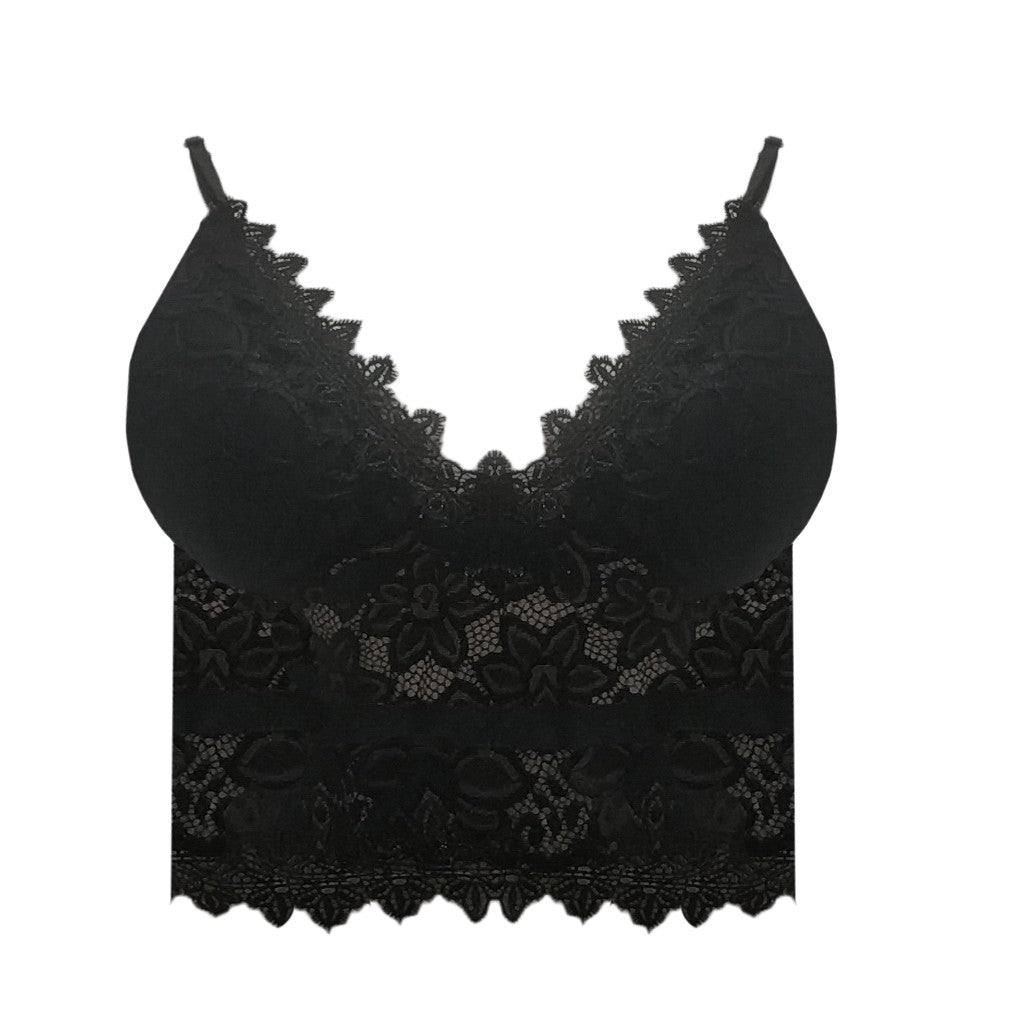Triangle Cup Bra with Openwork Lace